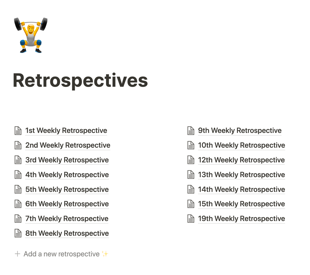 주간 회고를 작성했던 흔적